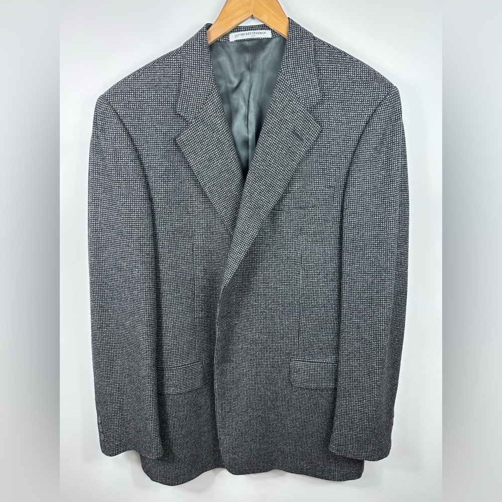 Hickey Freeman Gray Sport Coat Wool & Cashmere Blend Size 34L
